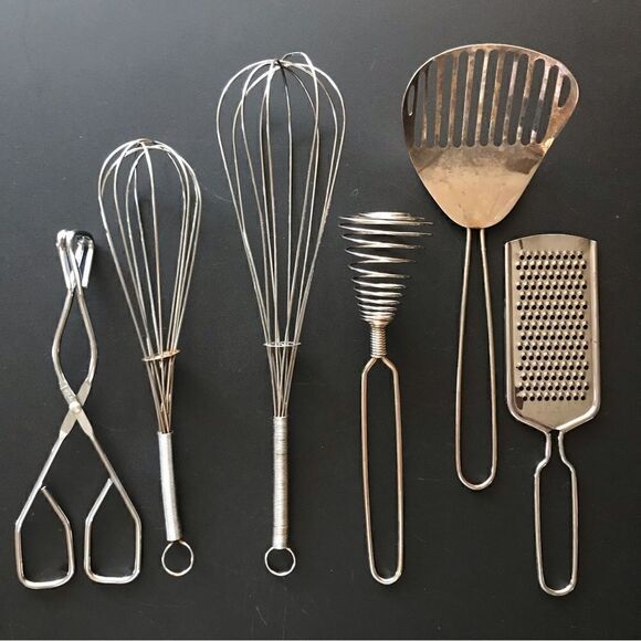 Vintage Variety Stainless Steel Kitchen Handheld Tools 6 Piece - Picture 1 of 16